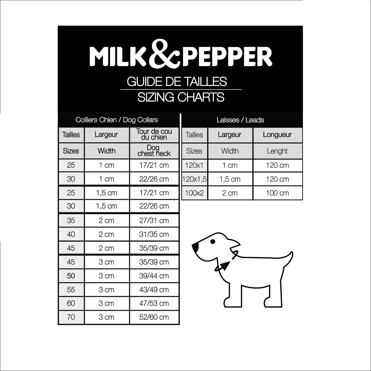 Collier cuir VENDÔME pour chien – Milk & Pepper