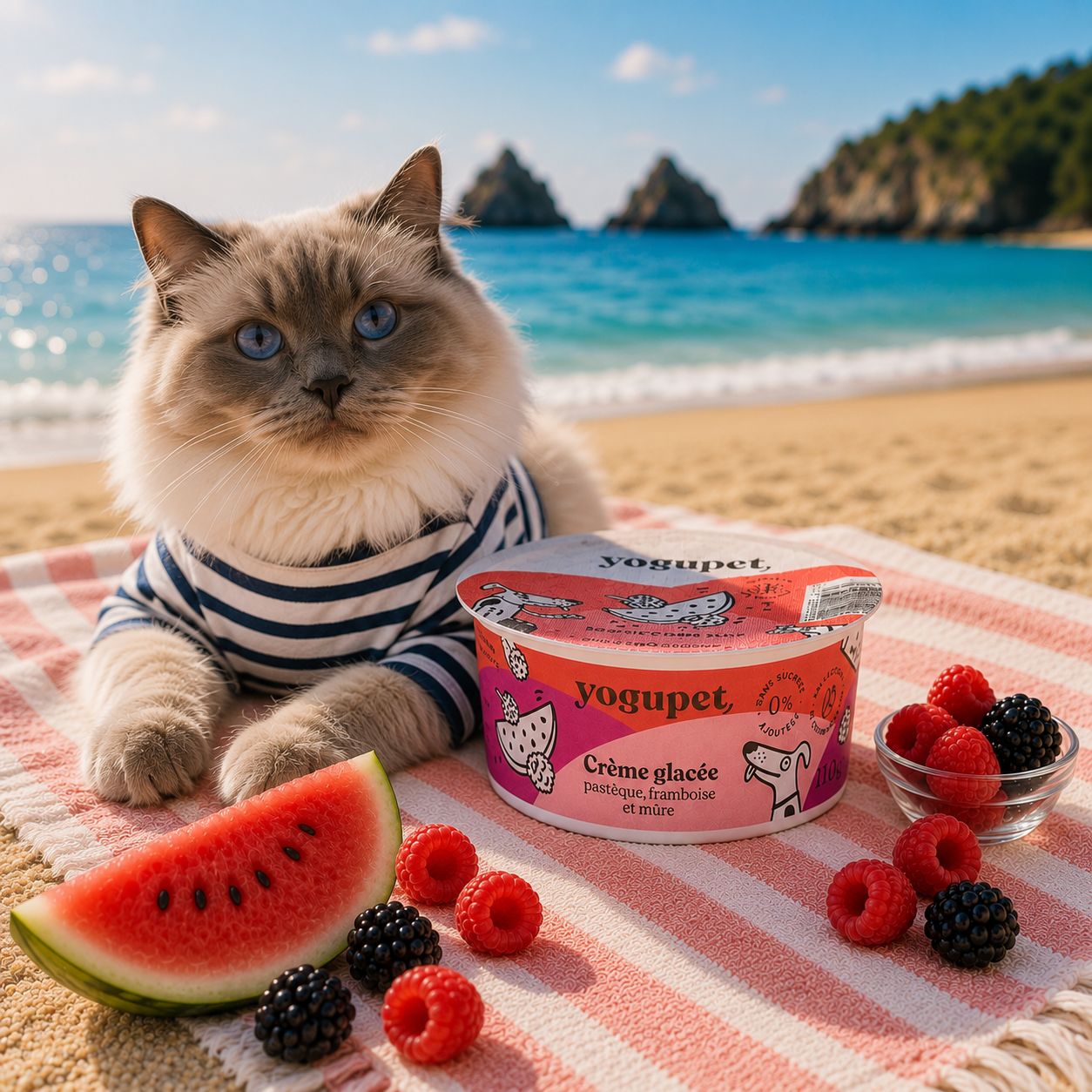 Crème Glacée Fruits Rouges Yogupet – Pastèque, Mûre & Framboise pour chien