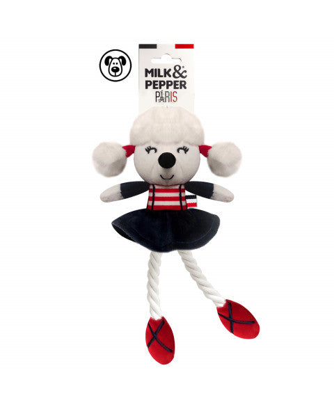 Peluche BLANCHE pattes en corde pour chien – Milk & Pepper