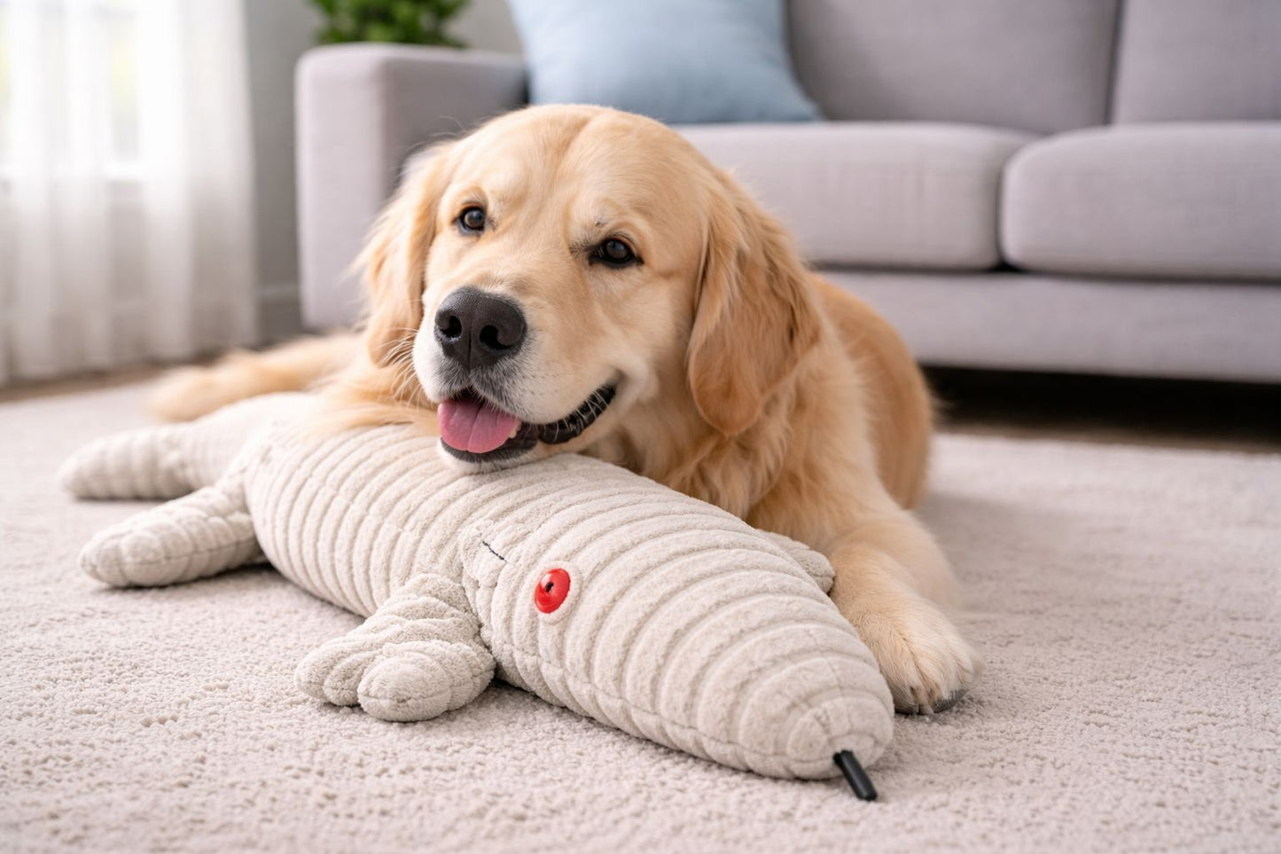 Peluche GECKO XXL en velours côtelé pour chien – Vadigran