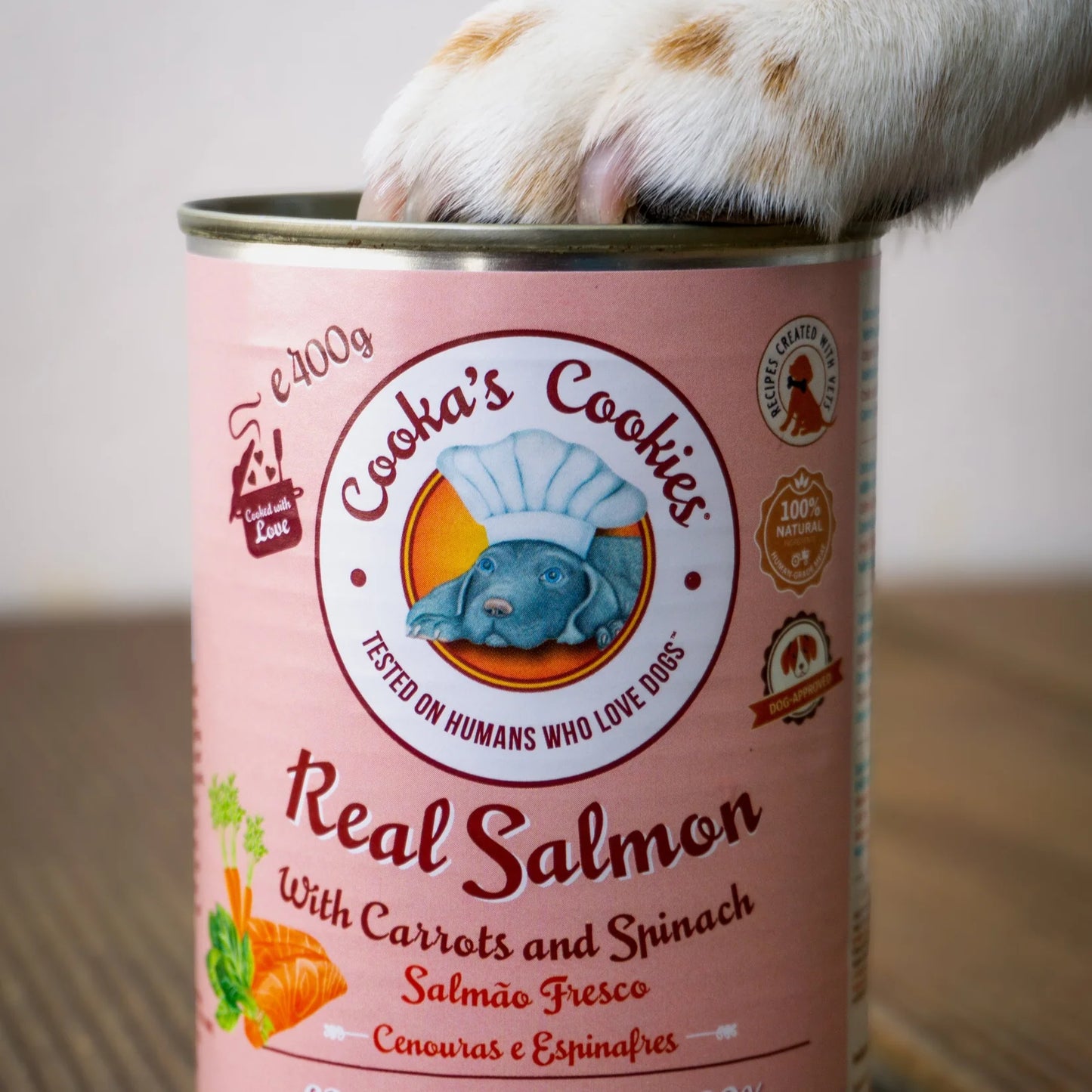 Pâtée au Saumon, Carottes & Épinards Cooka's Cookies – 100 % Naturelle & Sans Céréales pour Chien