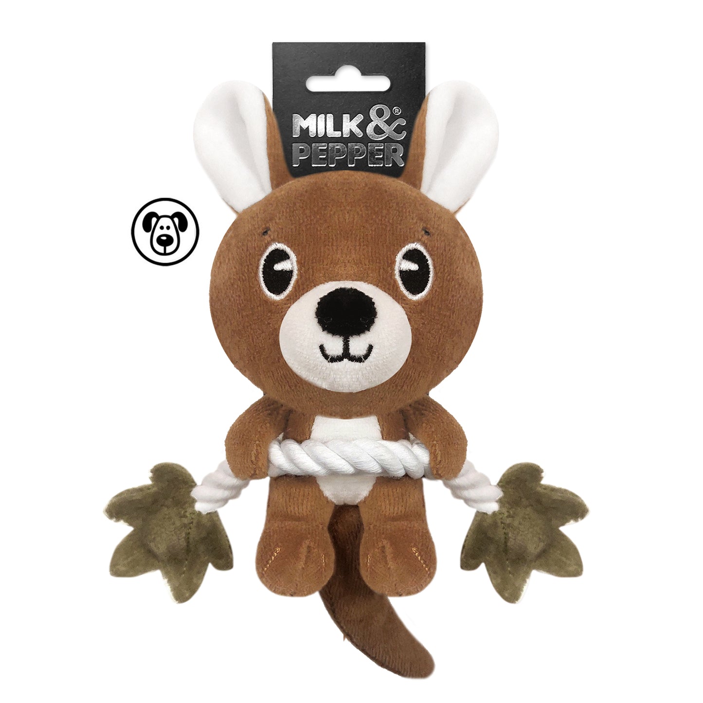 Peluche WALLABY avec cordes pour chien – Milk & Pepper