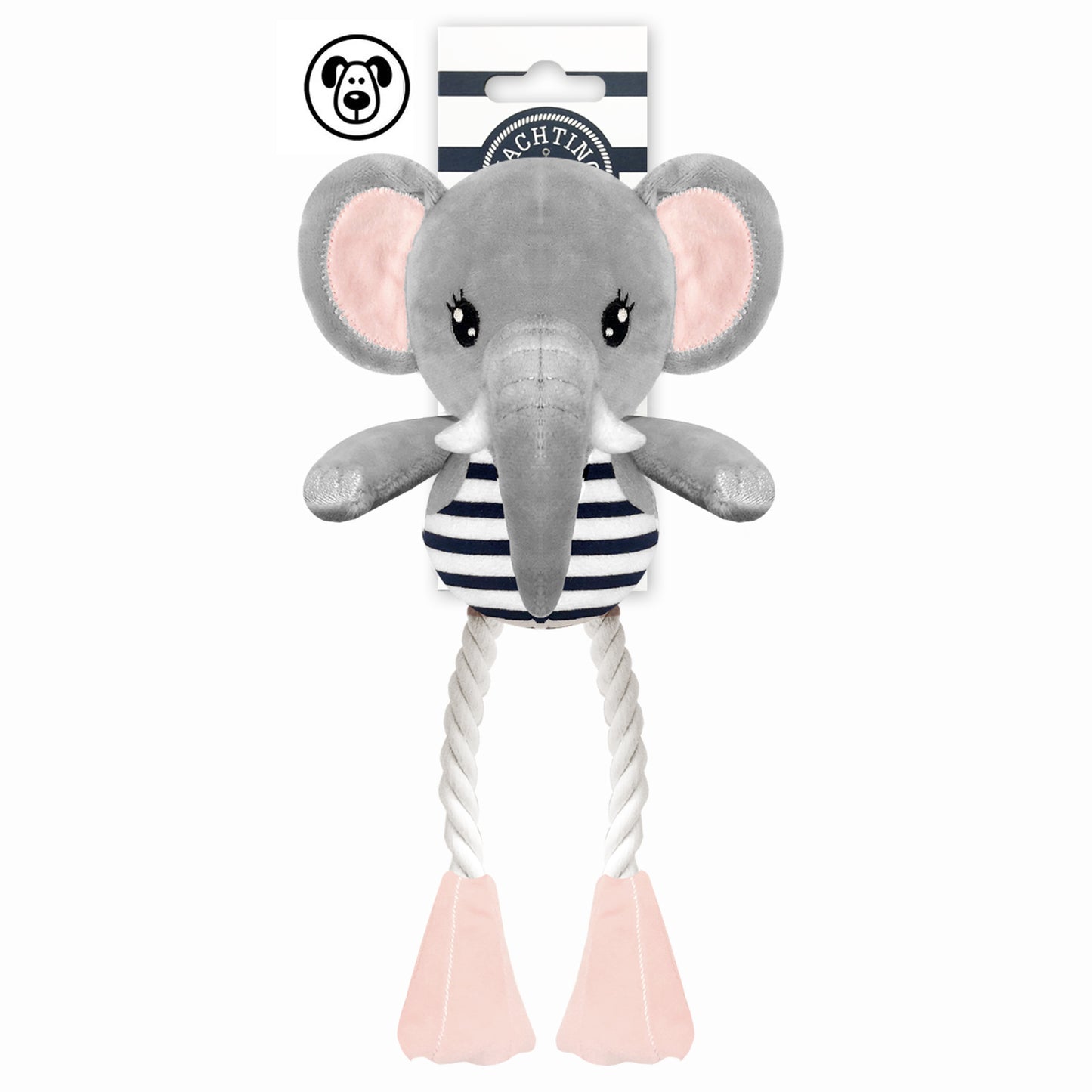 Peluche LARA Éléphant avec cordes pour chien – Milk & Pepper