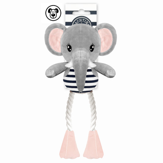 Peluche LARA Éléphant avec cordes pour chien – Milk & Pepper