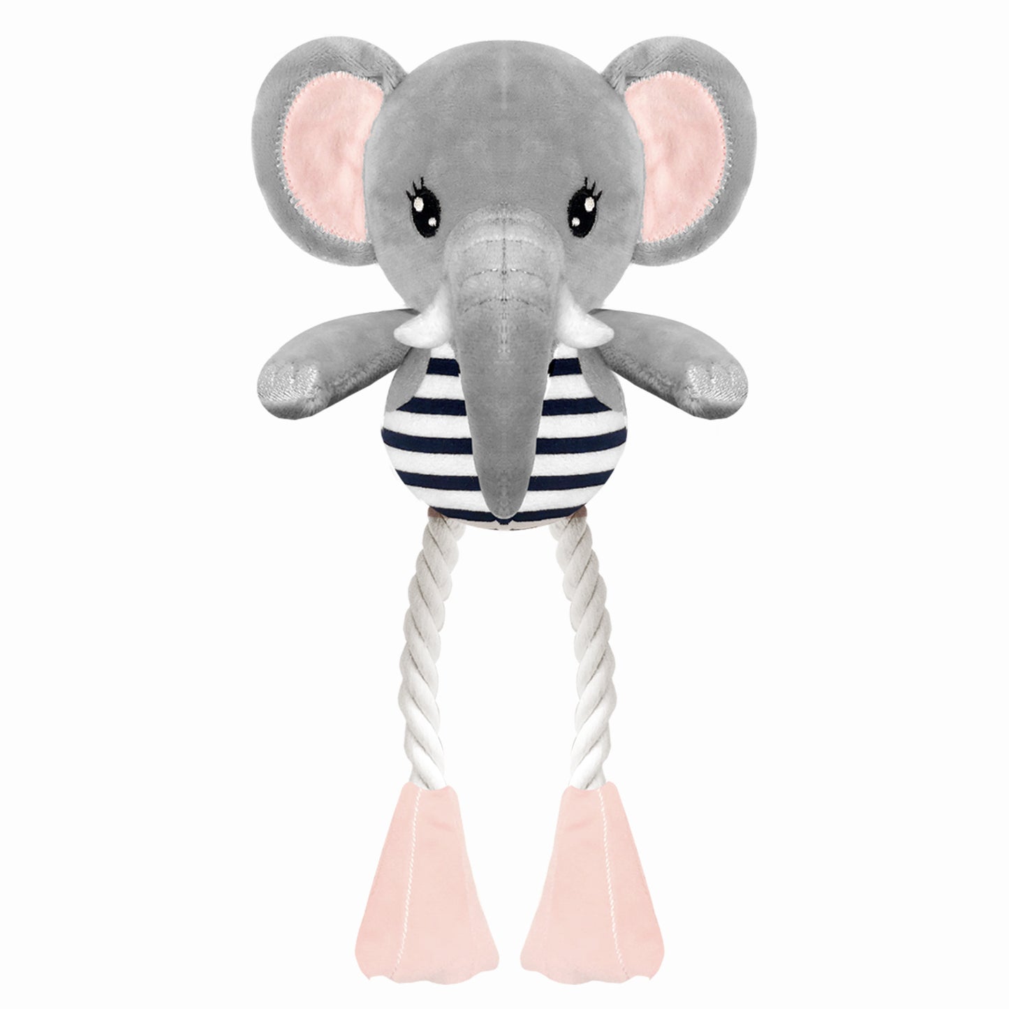 Peluche LARA Éléphant avec cordes pour chien – Milk & Pepper
