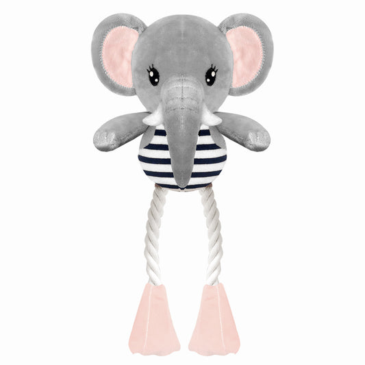 Peluche LARA Éléphant avec cordes pour chien – Milk & Pepper