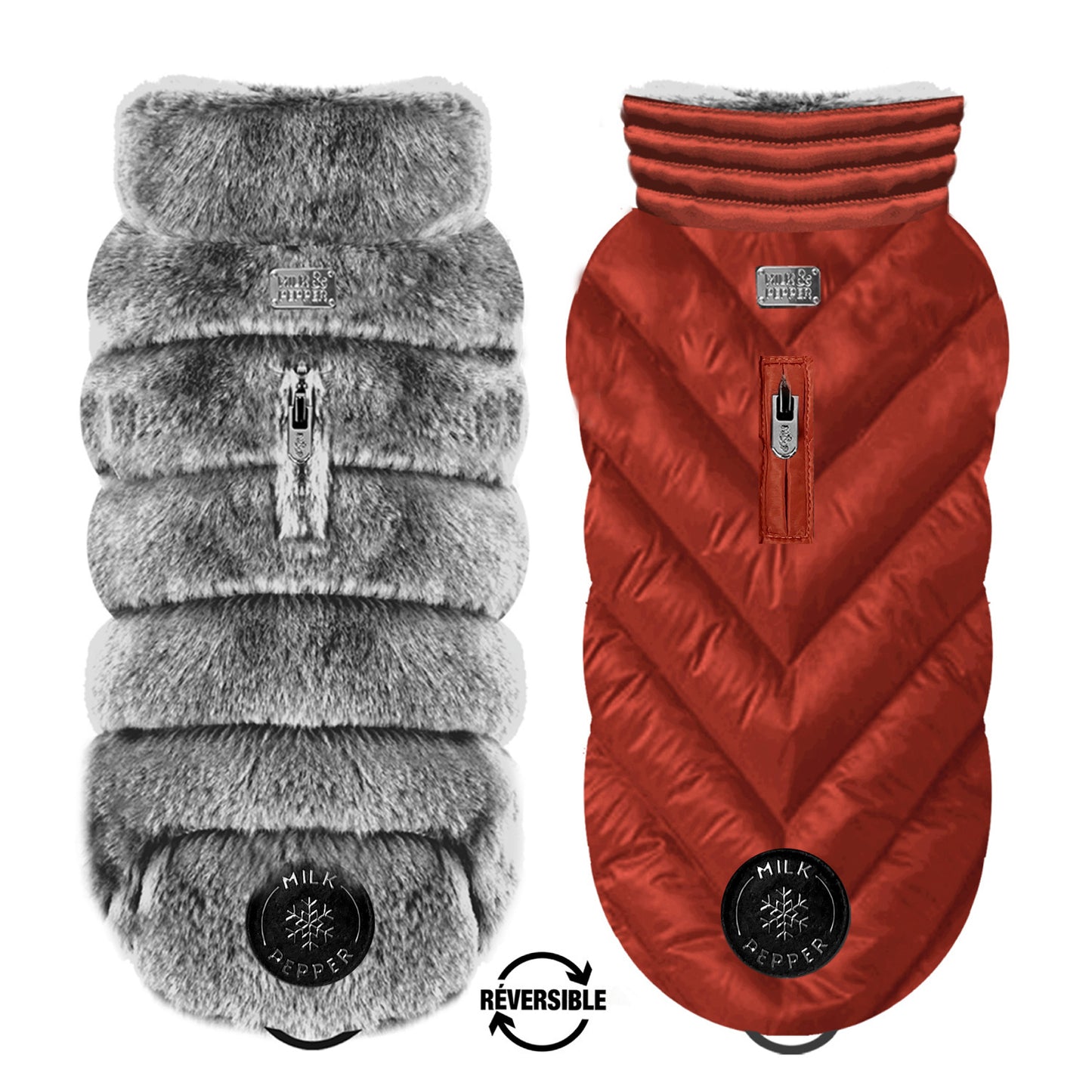 Manteau GARETH imperméable et réversible pour chien – Milk & Pepper