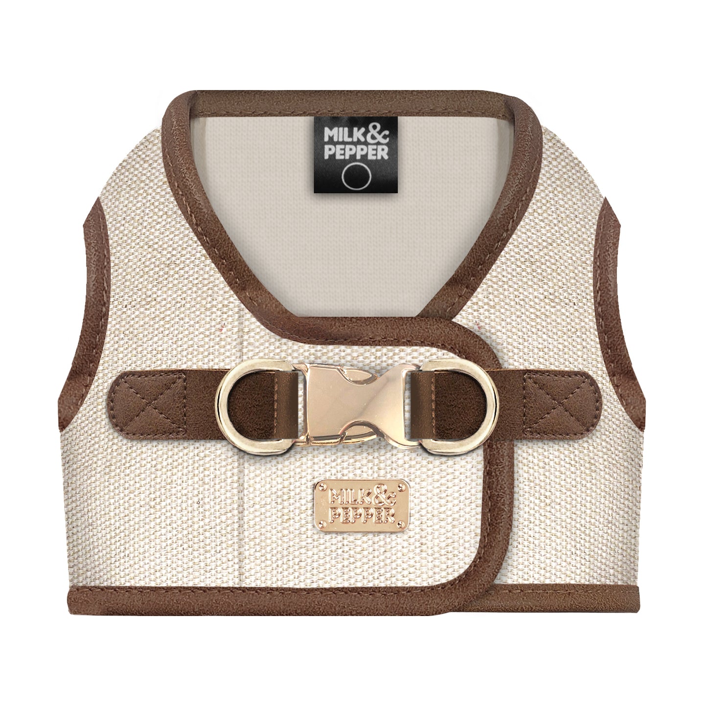 Harnais Veste Java Milk & Pepper en Lin – Élégance & Confort pour Petit Chien