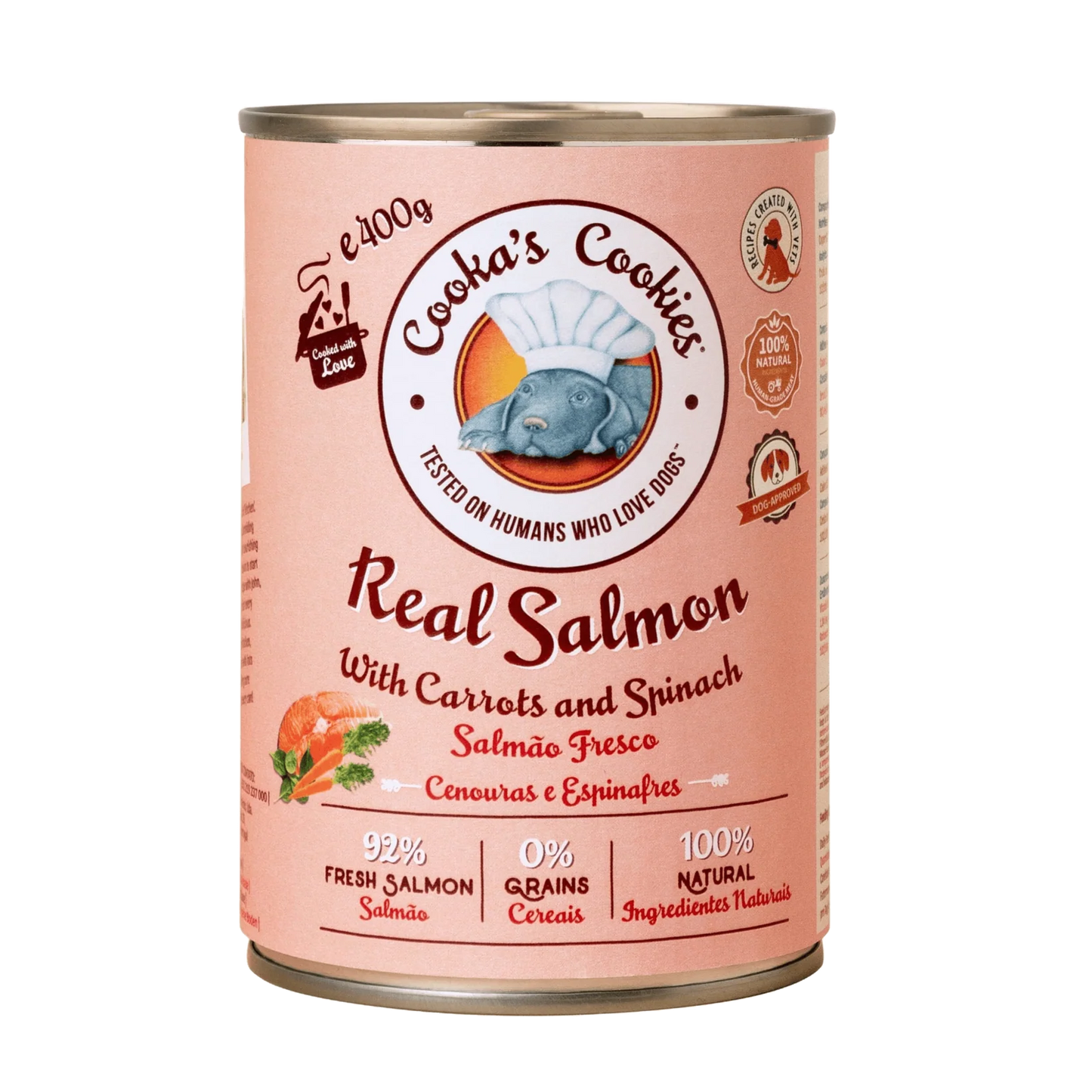 Pâtée au Saumon, Carottes & Épinards Cooka's Cookies – 100 % Naturelle & Sans Céréales pour Chien