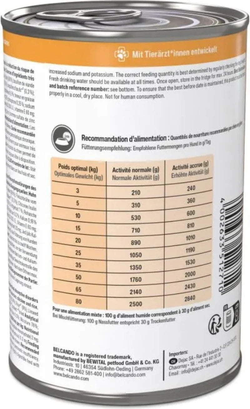 BELCANDO Vetline Gastro 400 g – Pâtée vétérinaire pour chien à digestion sensible