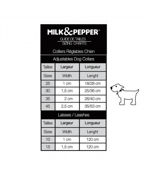 Collier Réglable Madura Milk & Pepper en Lin – Élégance naturelle pour chien