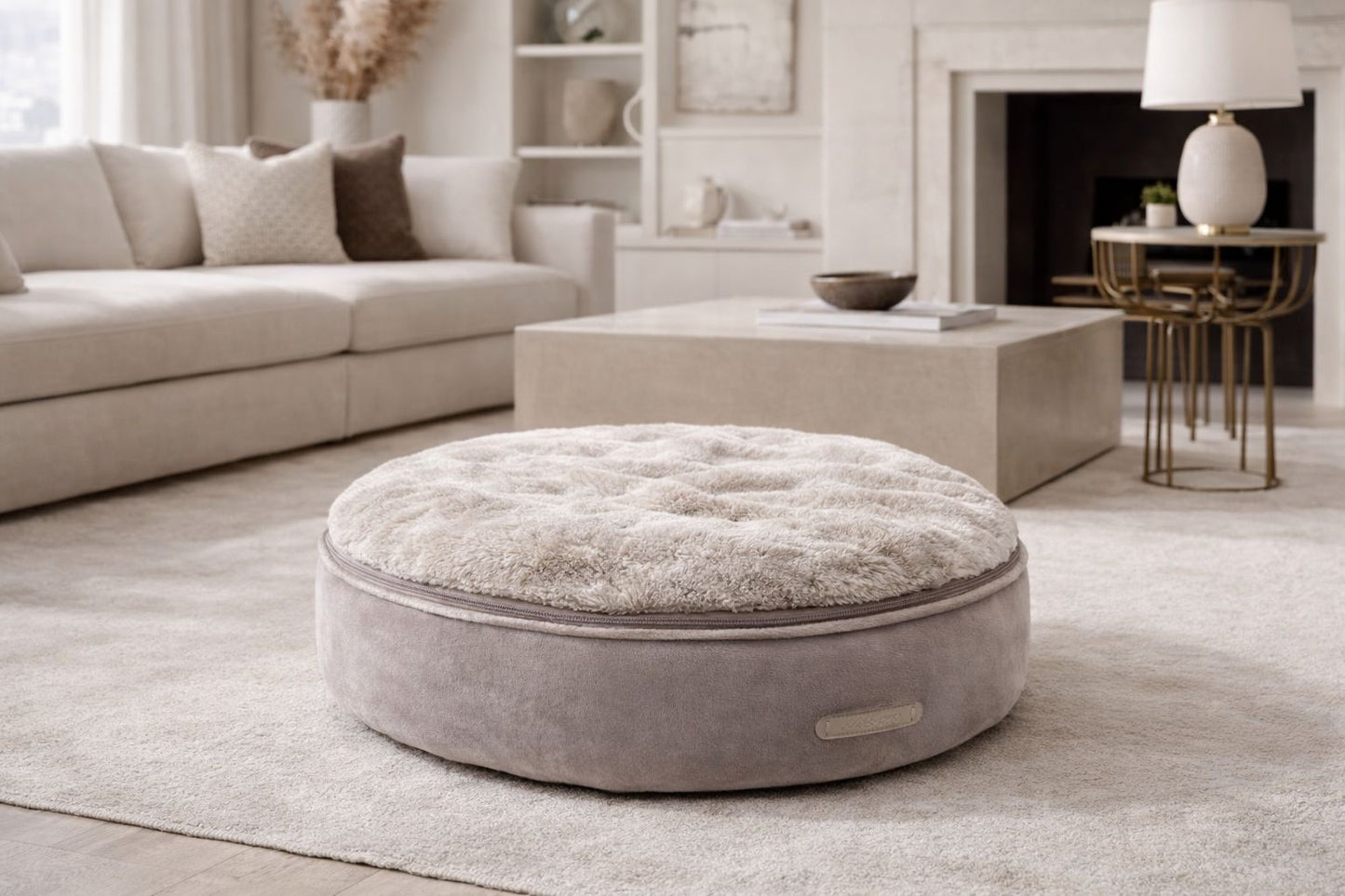 Coussin rond LACOM déhoussable pour chien – Milk & Pepper