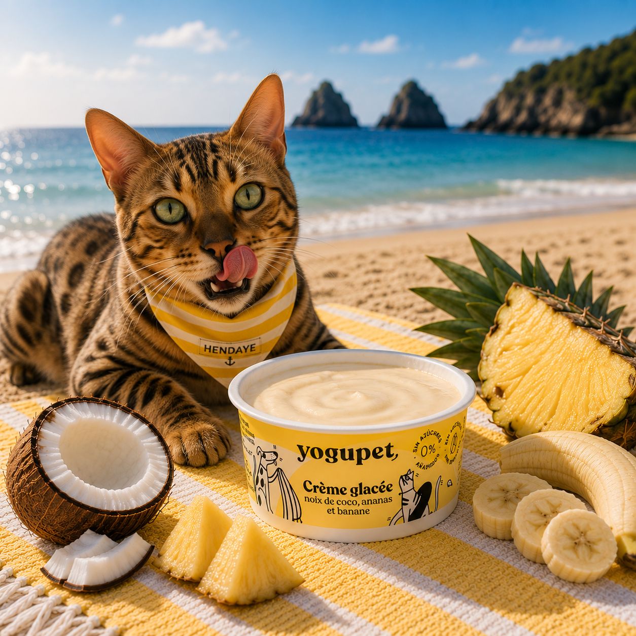 Crème Glacée Fruits Jaunes Yogupet – Coco, Banane & Ananas pour chien