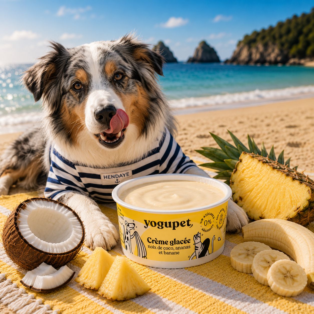 Crème Glacée Fruits Jaunes Yogupet – Coco, Banane & Ananas pour chien