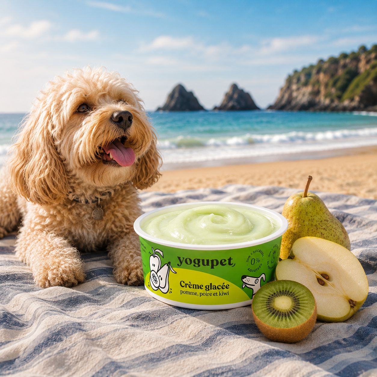 Crème Glacée Fruits Verts Yogupet – Pomme, Poire & Kiwi pour chien