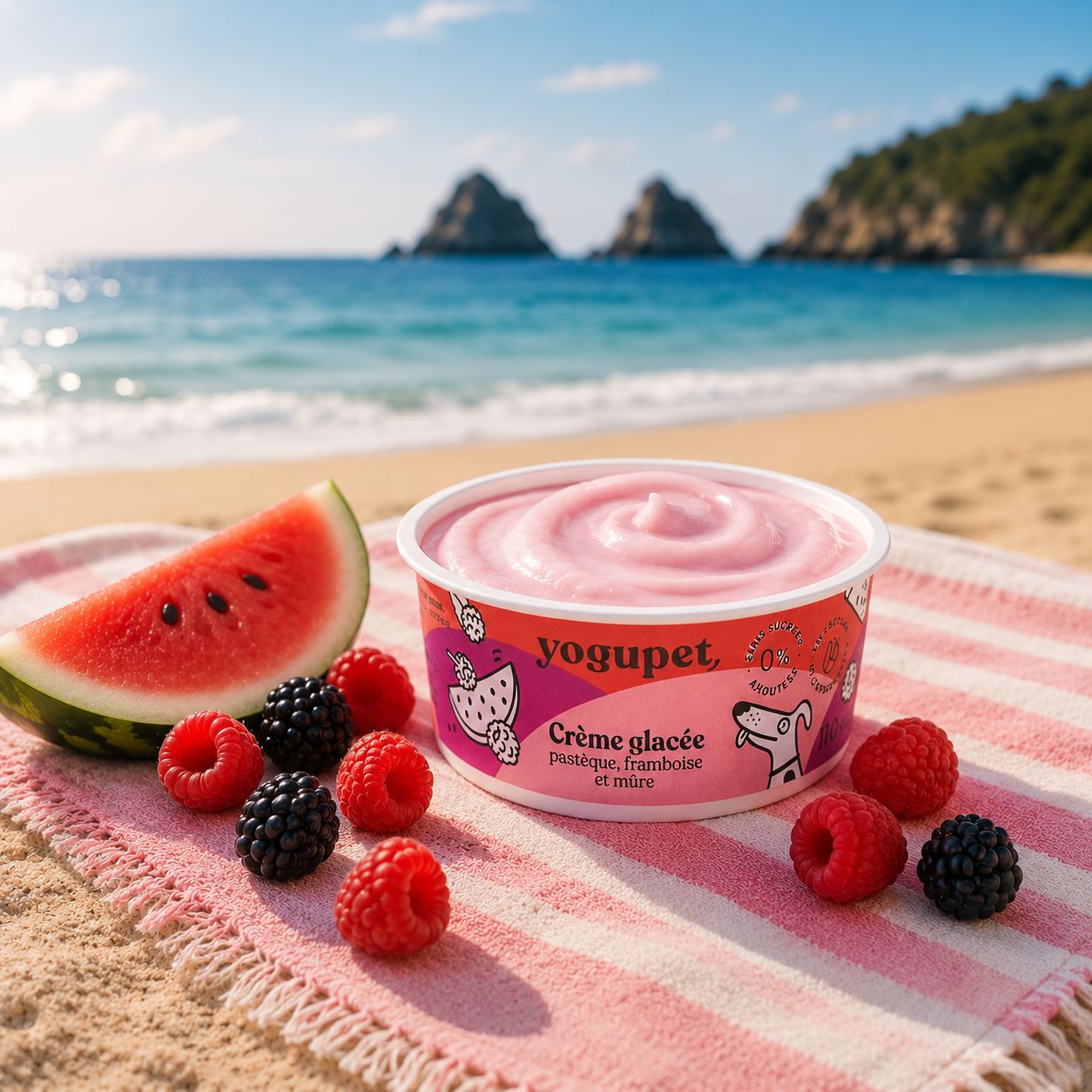 Crème Glacée Fruits Rouges Yogupet – Pastèque, Mûre & Framboise pour chien