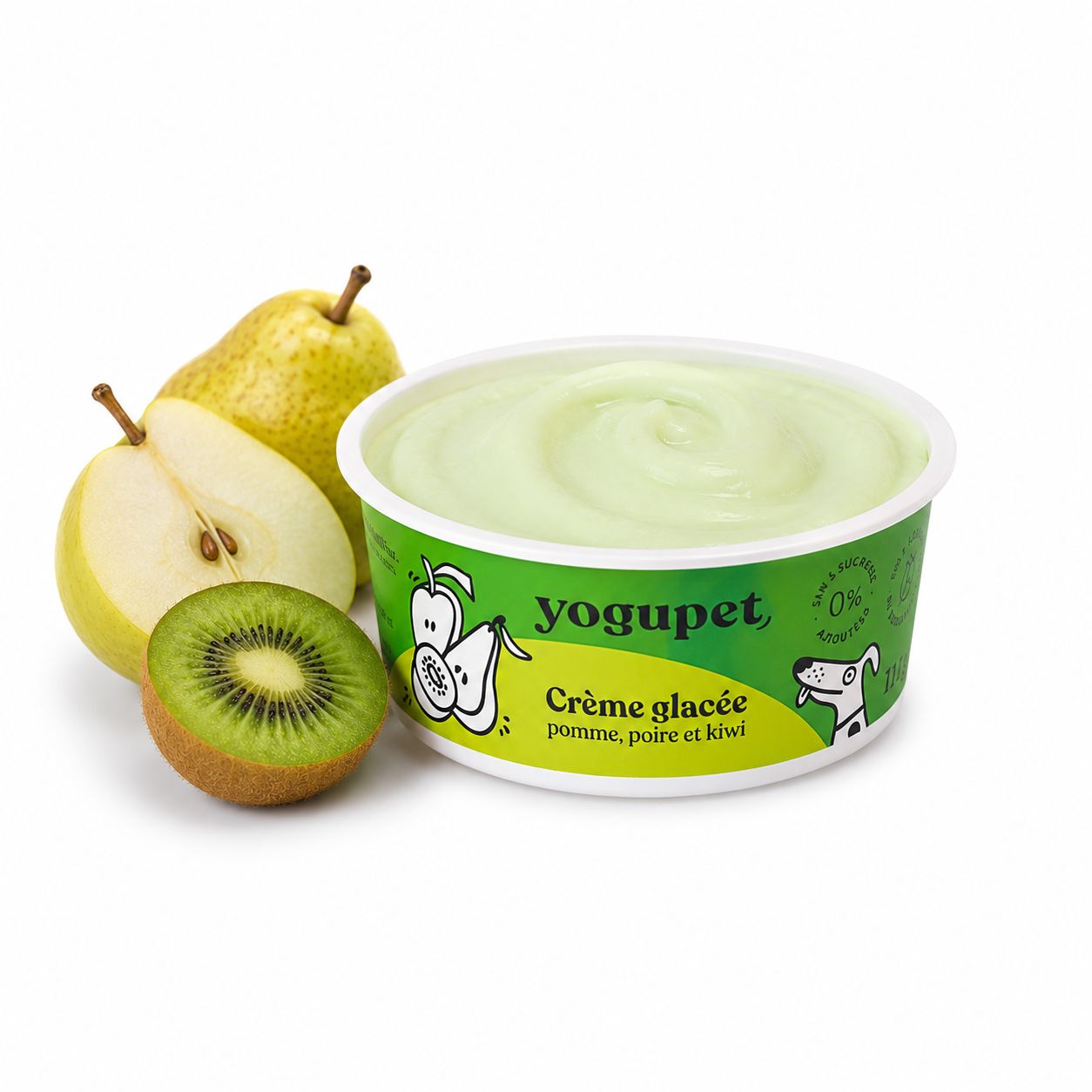 Crème Glacée Fruits Verts Yogupet – Pomme, Poire & Kiwi pour chien