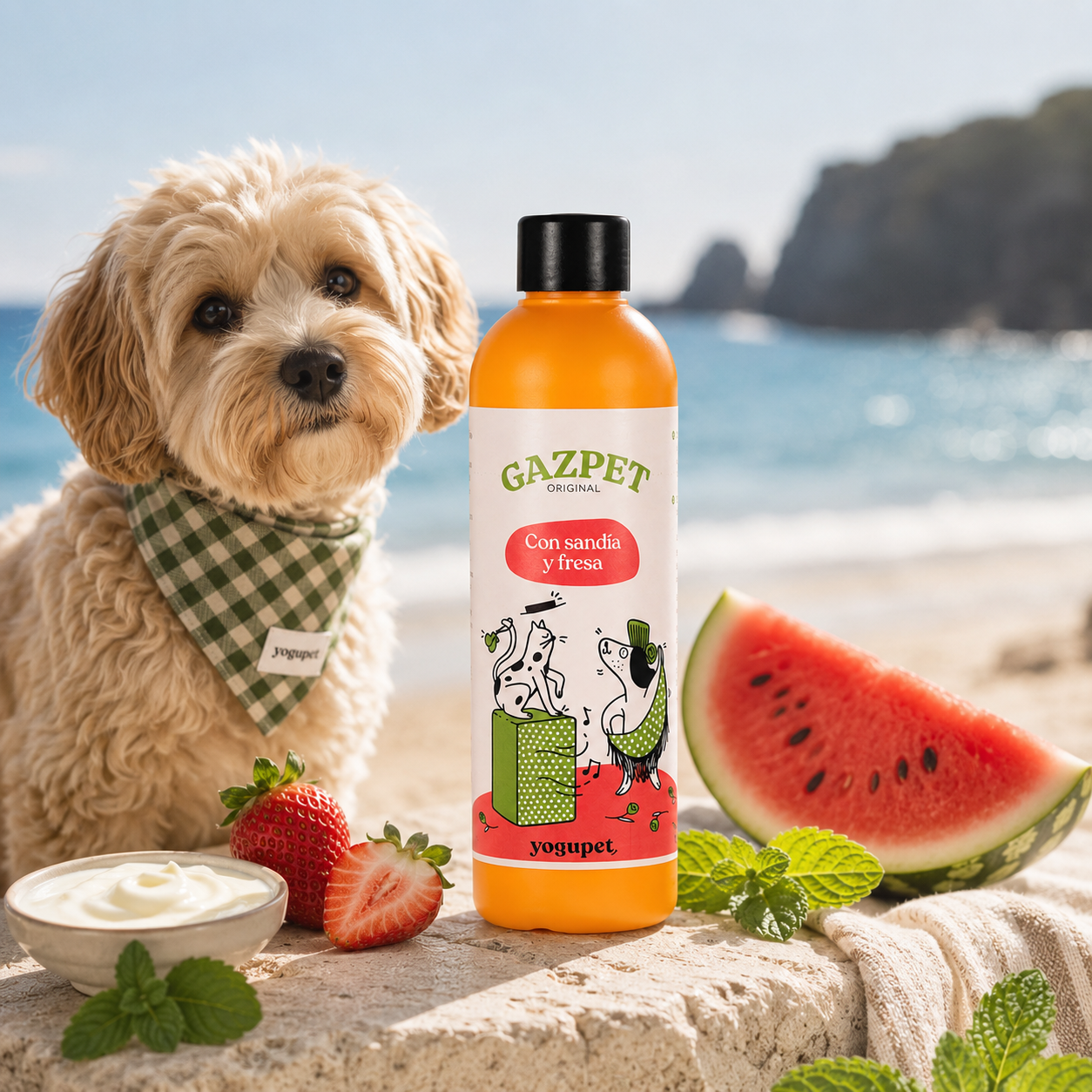 Gazpet Pastèque & Fraise Yogupet – Yaourt à boire sans lactose pour chien