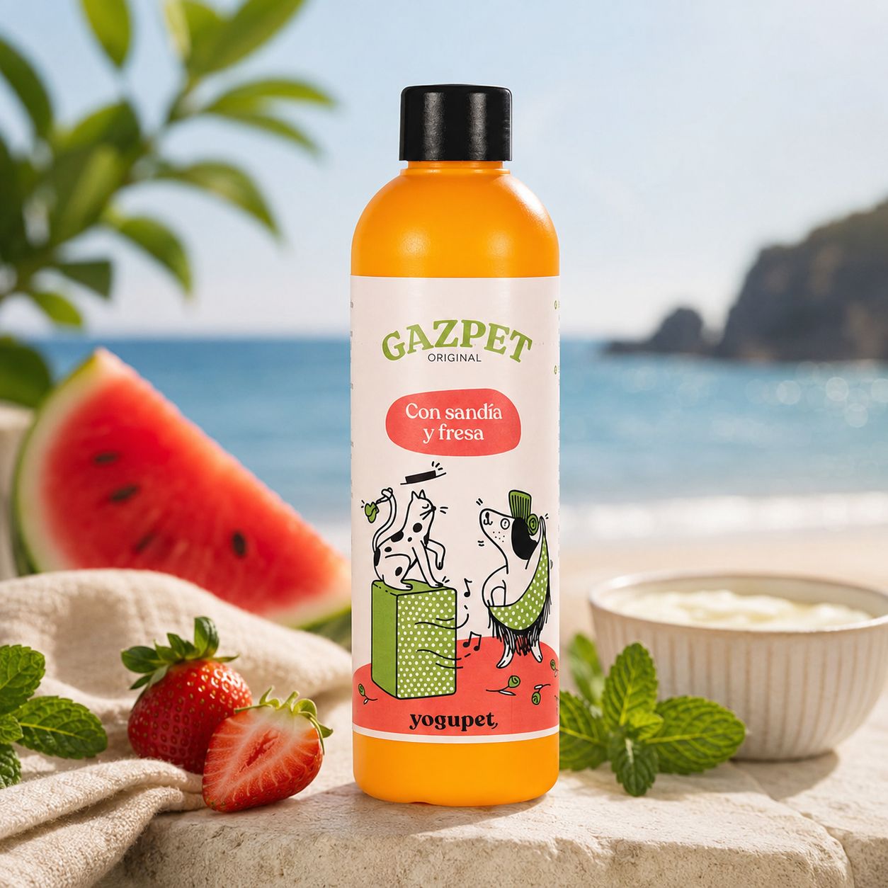 Gazpet Pastèque & Fraise Yogupet – Yaourt à boire sans lactose pour chien