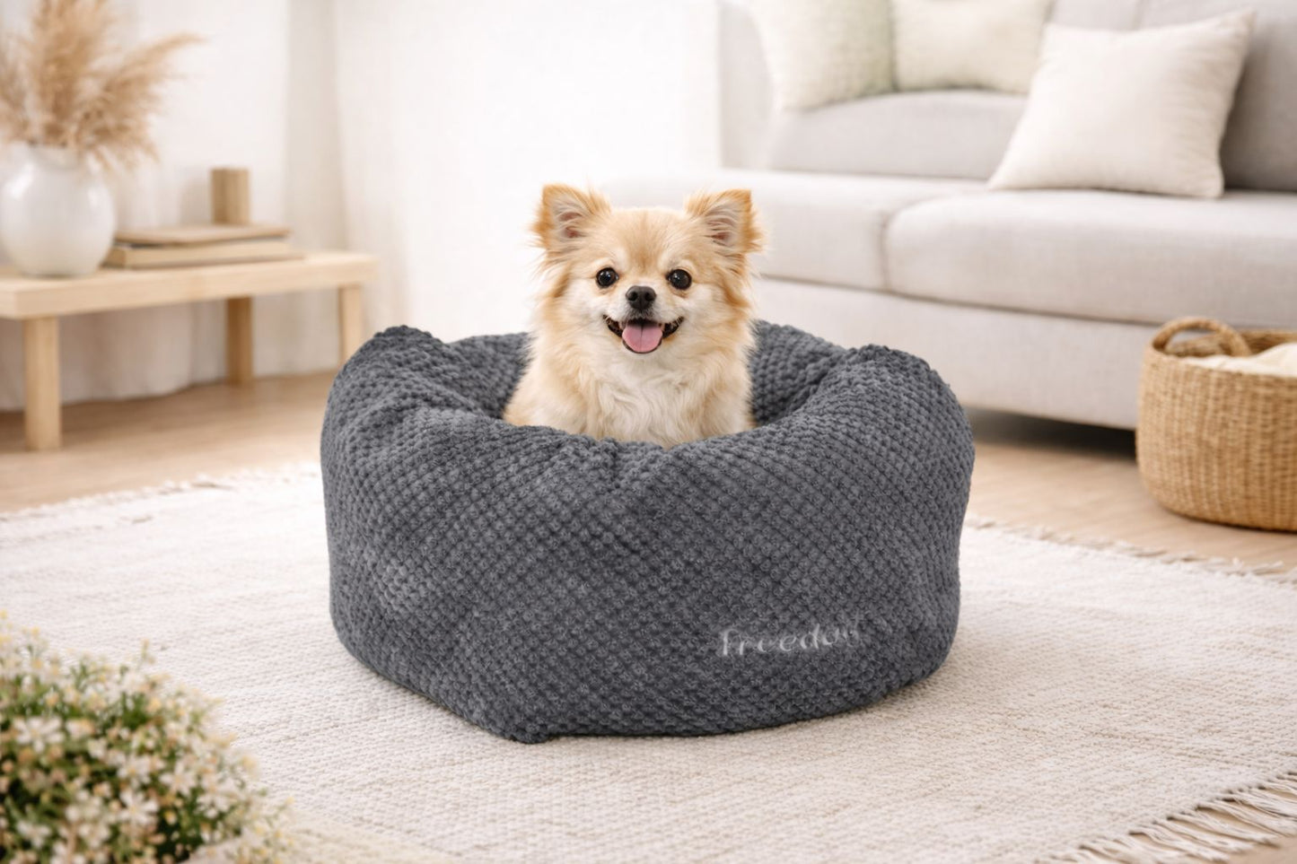 Coussin PUFF Gris pour chien – Freedog