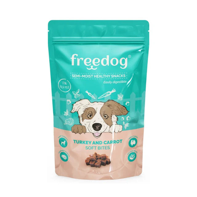 Snack semi-humide Dinde & Carotte pour chien – Freedog