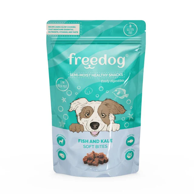 Snack semi-humide Poisson & Chou frisé pour chien – Freedog