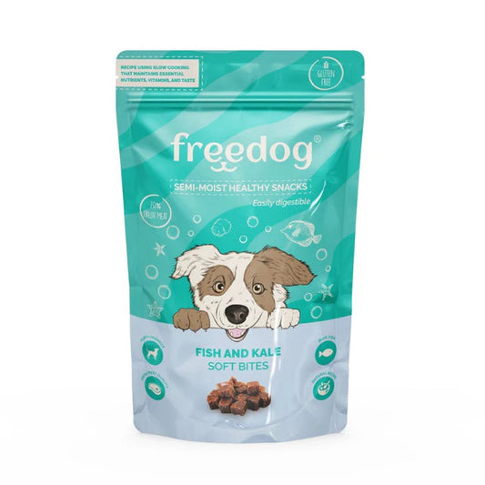 Snack semi-humide Poisson & Chou frisé pour chien – Freedog